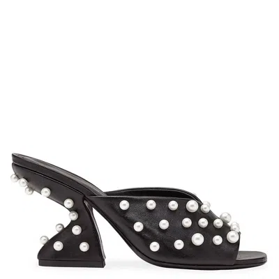 Ferragamo Sansu Pearly-stud Slide Sandals In Brown