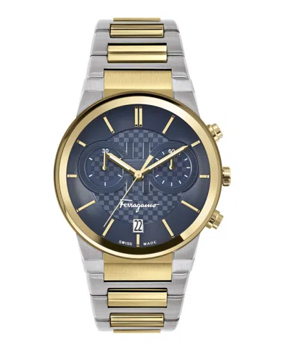 Ferragamo Sapphire Chrono Bracelet Watch In Gold