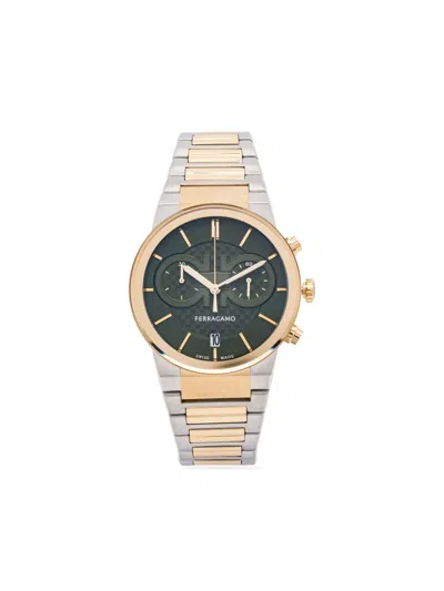 Ferragamo Sapphire Chronograph 41mm In Grün