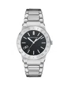 Ferragamo Sapphire Logo Watch, 41mm In Black/silver