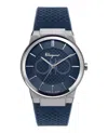 Ferragamo Sapphire Silicon Watch In Blue