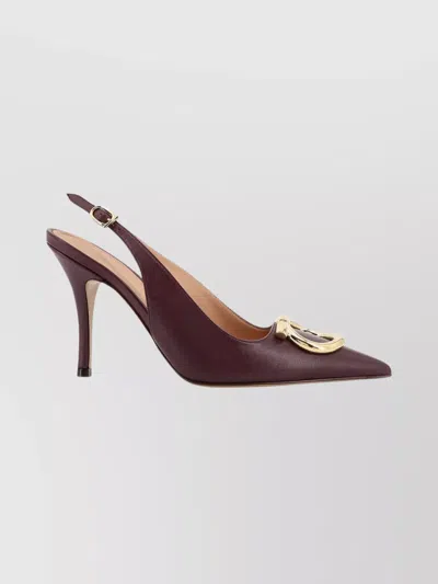 FERRAGAMO SARA 95 LEATHER SLINGBACK HIGH HEEL