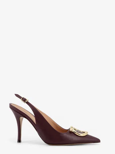 FERRAGAMO SARA 95 LEATHER SLINGBACK PUMPS