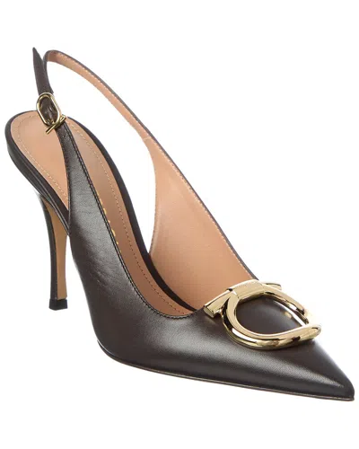 Ferragamo Sara Leather Slingback Pump In Brown