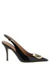 Ferragamo Sara Patent Leather Slingback Pumps In Black