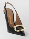 Ferragamo Sara Patent Leather Slingback Pumps In Black