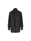 Ferragamo Sash-collar Silk Blouse In Black