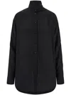 Ferragamo Sash-collar Silk Blouse In Black