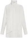 Ferragamo Viscose Blouse With Sash Collar In White