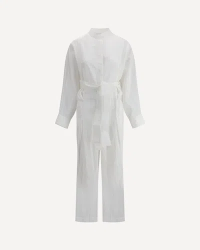 Ferragamo Sash Jumpsuit In White