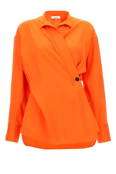 FERRAGAMO FERRAGAMO SATIN ASYMMETRIC SHIRT