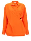 Ferragamo Shirt With Asymmetrical Closure Orange Women