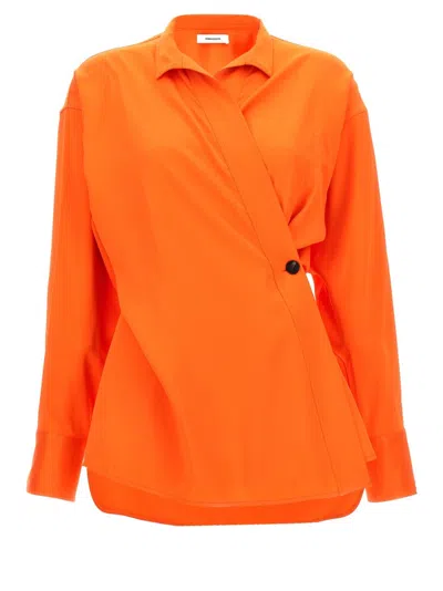 FERRAGAMO SATIN ASYMMETRIC SHIRT