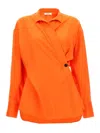 Ferragamo Shirt With Asymmetrical Closure Orange Women In Orange