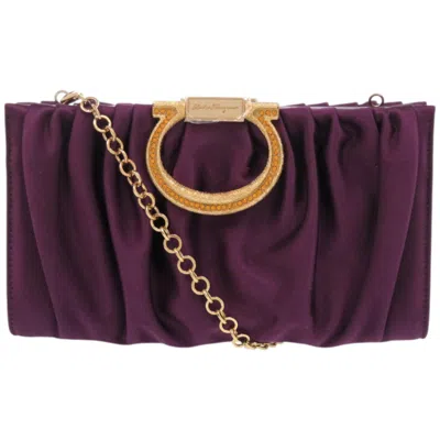 Pre-owned Ferragamo Satin Clutch Bag () In Purple