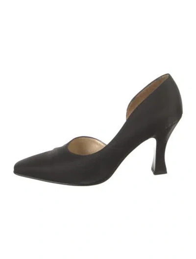 Pre-owned Ferragamo Satin D'orsay Pumps In Black