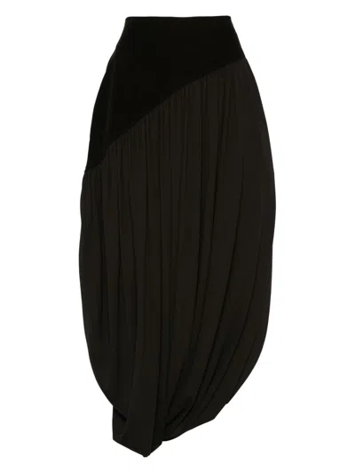 Ferragamo Satin Draped Mini Skirt In Multi