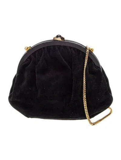 Pre-owned Ferragamo Satin Evening Bag In Black