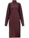Ferragamo Satin High-neck Dress In Red