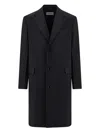 Ferragamo Satin-lapel Single-breasted Coat In Black