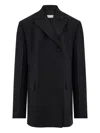 Ferragamo Double Breasted Tuxedo-inspired Jacket In Black