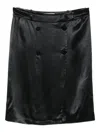 Ferragamo Satin Midi Skirt In Black
