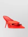 Ferragamo Satin Mules With Pointed Toe And Stiletto Heel