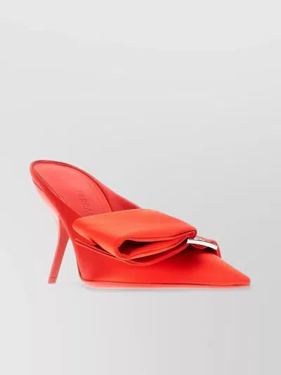 Ferragamo Satin Mules With Pointed Toe And Stiletto Heel