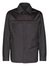 Ferragamo Satin-panel Shirt Jacket In Black