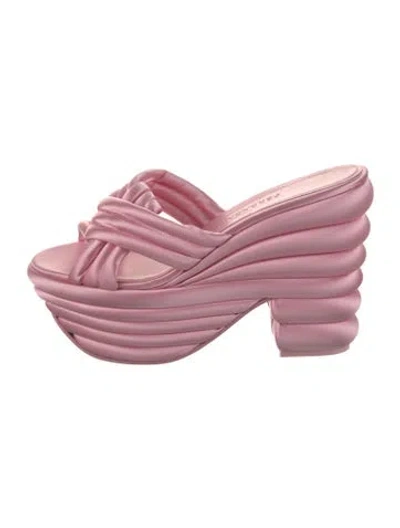 Pre-owned Ferragamo Satin Slides In Pink