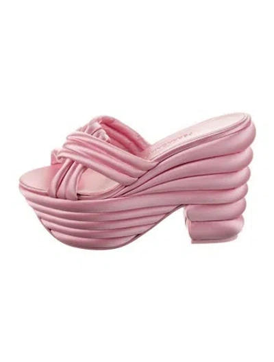 Pre-owned Ferragamo Satin Slides In Pink