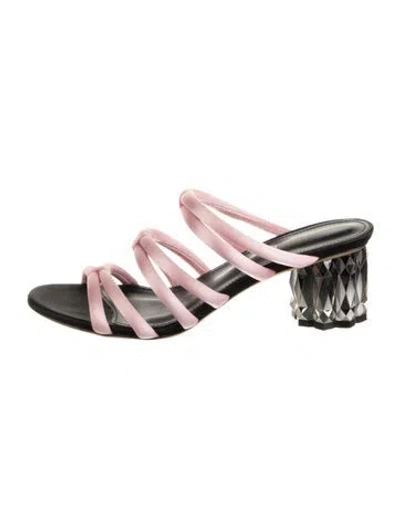 Pre-owned Ferragamo Satin Slides In Pink