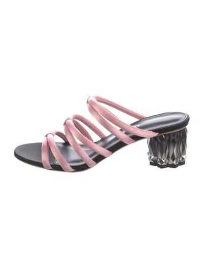 Pre-owned Ferragamo Satin Slides In Pink