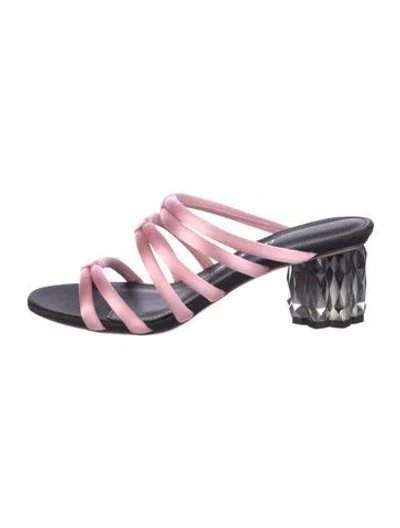 Pre-owned Ferragamo Satin Slides In Pink