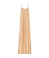 Ferragamo V-neck Maxi Dress In Brown