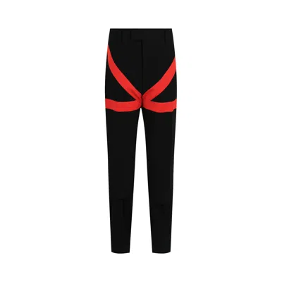 Pre-owned Ferragamo Satin Striped Pants 'black' | Men's Size 48