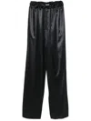 Ferragamo Satin Trousers In Black