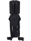 Ferragamo Satin-weave Slit-detail Evening Dress In Black