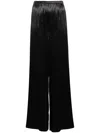 Ferragamo Women Satin Wide Leg Trousers In Black