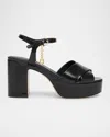Ferragamo Savia Crisscross Gancini Charm Platform Sandals