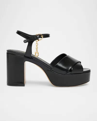 Ferragamo Savia Crisscross Gancini Charm Platform Sandals