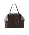 Ferragamo Women Brown Tote Bag With Folded Angles And Embossed Logo Lettering On The Front In Suede In Brown