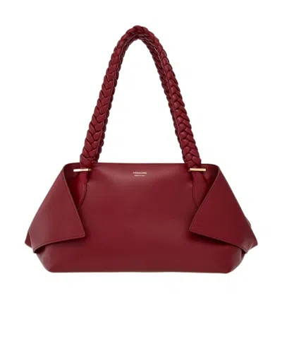 Ferragamo Scarf Large Shoulder Bag In Red