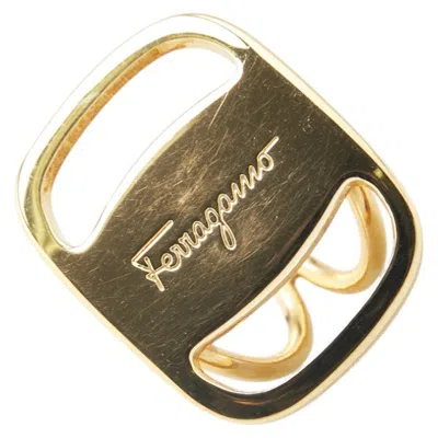 Pre-owned Ferragamo Scarf Ring () In Gold