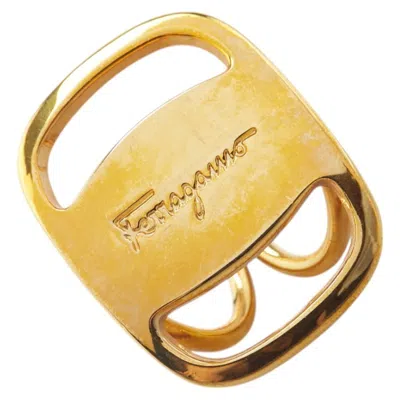 Pre-owned Ferragamo Scarf Ring () In Gold