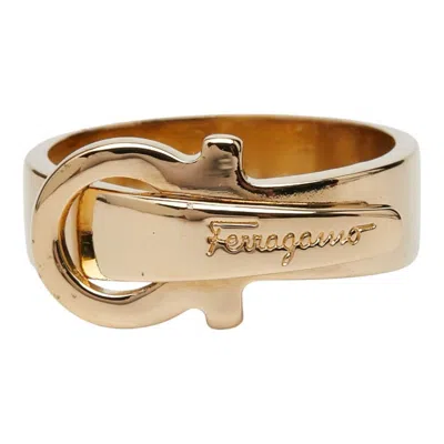Pre-owned Ferragamo Scarf Ring () In Gold