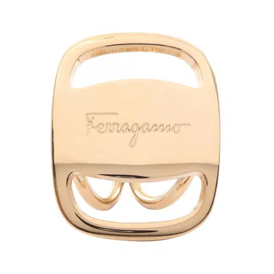 Pre-owned Ferragamo Scarf Ring () In Gold
