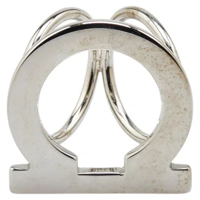 Pre-owned Ferragamo Scarf Ring () In Silver