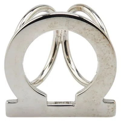 Pre-owned Ferragamo Scarf Ring () In Silver