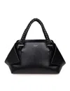 Ferragamo Folded-corner Leather Clutch With Embossed Logo In Black